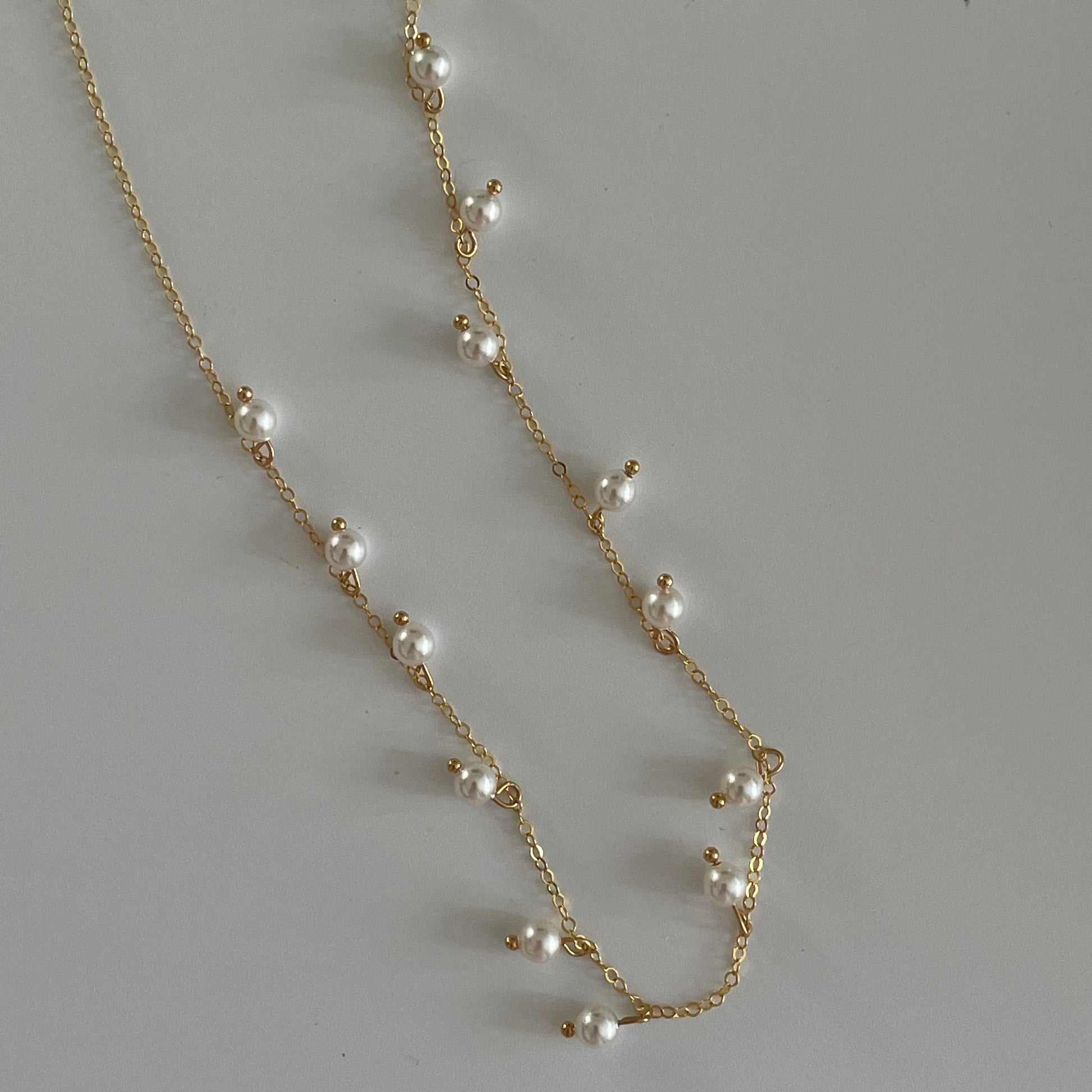 Swarovski Row Pearl Necklace Fairysbox