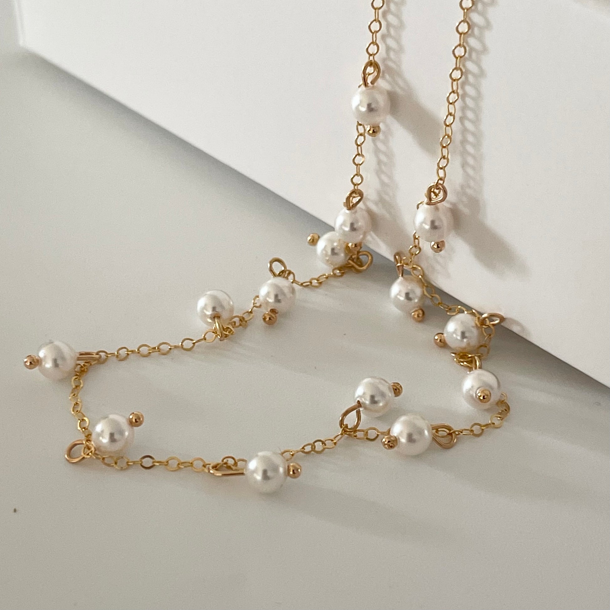 Swarovski Row Pearl Necklace Fairysbox