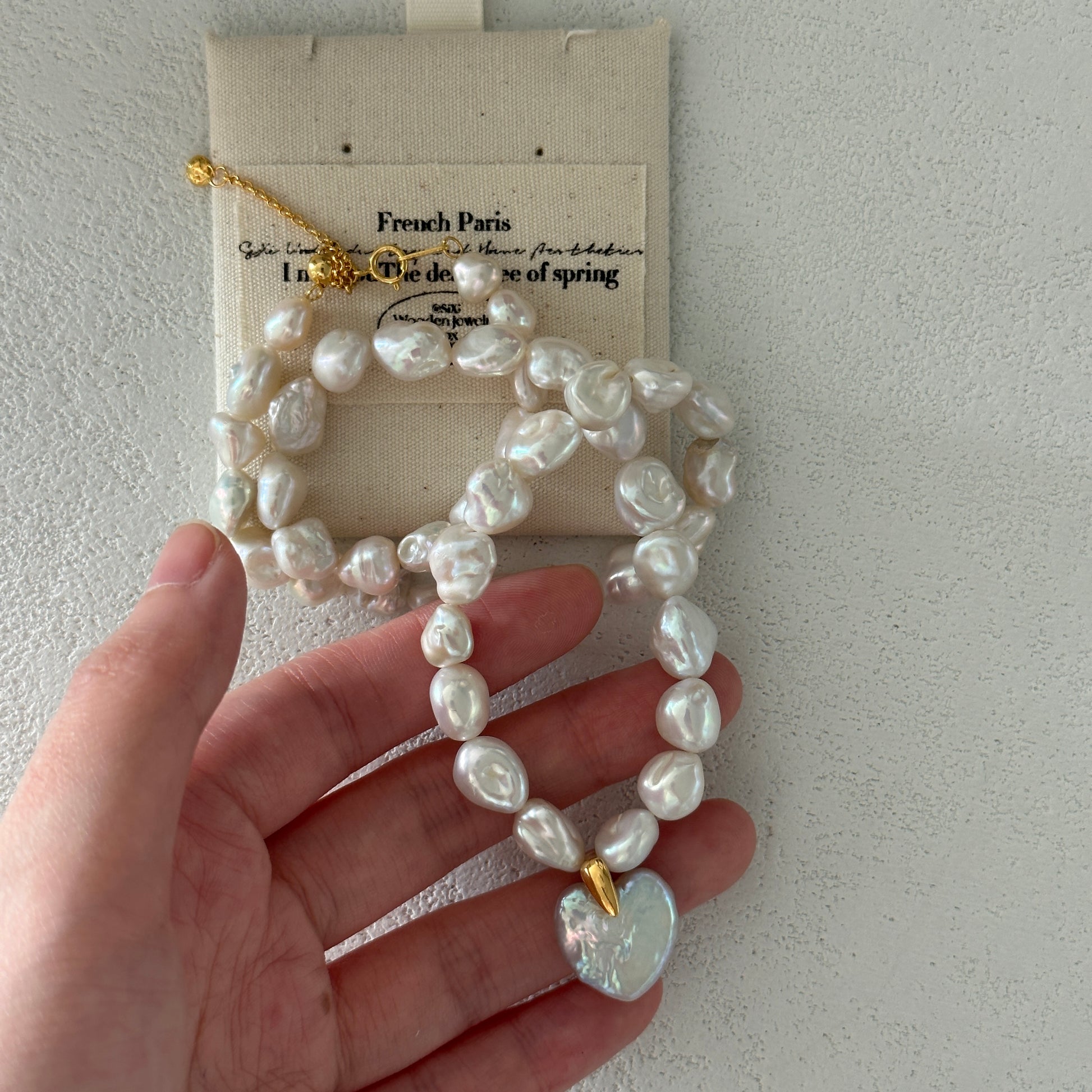 Sweety Heart Necklace |Natural Pearl Yellmok