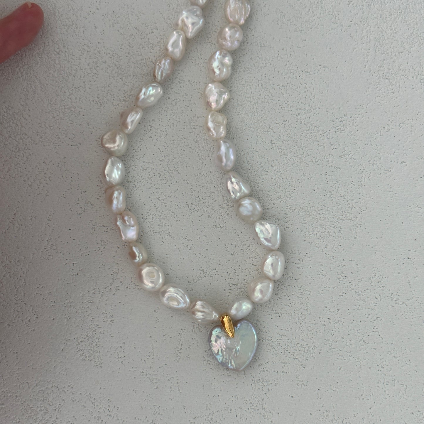 Sweety Heart Necklace |Natural Pearl Yellmok