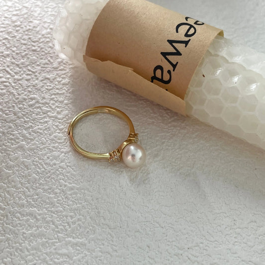 Multi-Diamond Pearl Ring Fairysbox