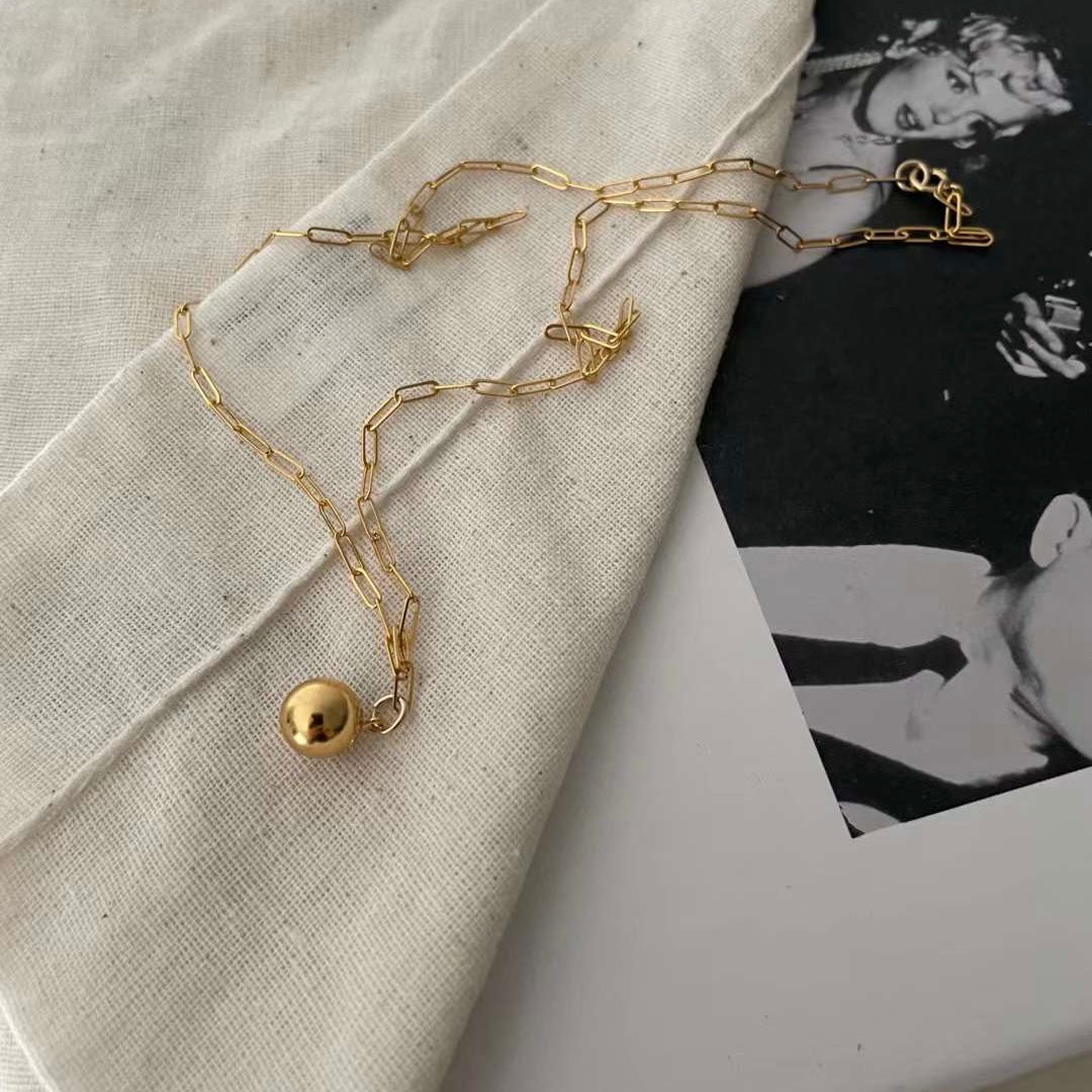 Evelyn Golden Ball Necklace Fairysbox